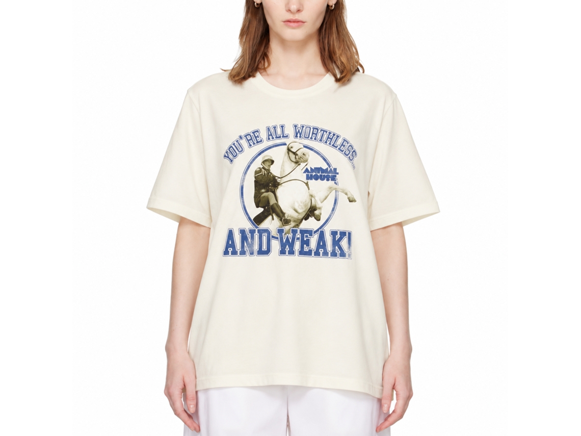 Rockinstone Animal House Movie Worthless And Weak Solid Natural Adult T-shirt Size:m