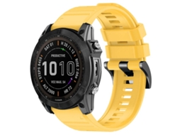 Bracelete para Garmin Silicone com liberação rápida e fivela de aço preta amarela (22mm)