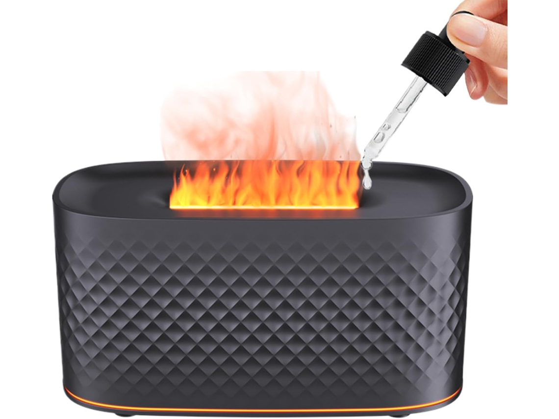 Mini Umidificador Difusor De Chamas Com Efeito Fogo Simulado, 7 Cores, Dois Modos Spray Usb Para U