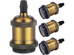 Soquete de lâmpada vintage E27 Luminária Suspensa Retro Edison Adaptador Latão Cerâmico Sólido 4 Peças *