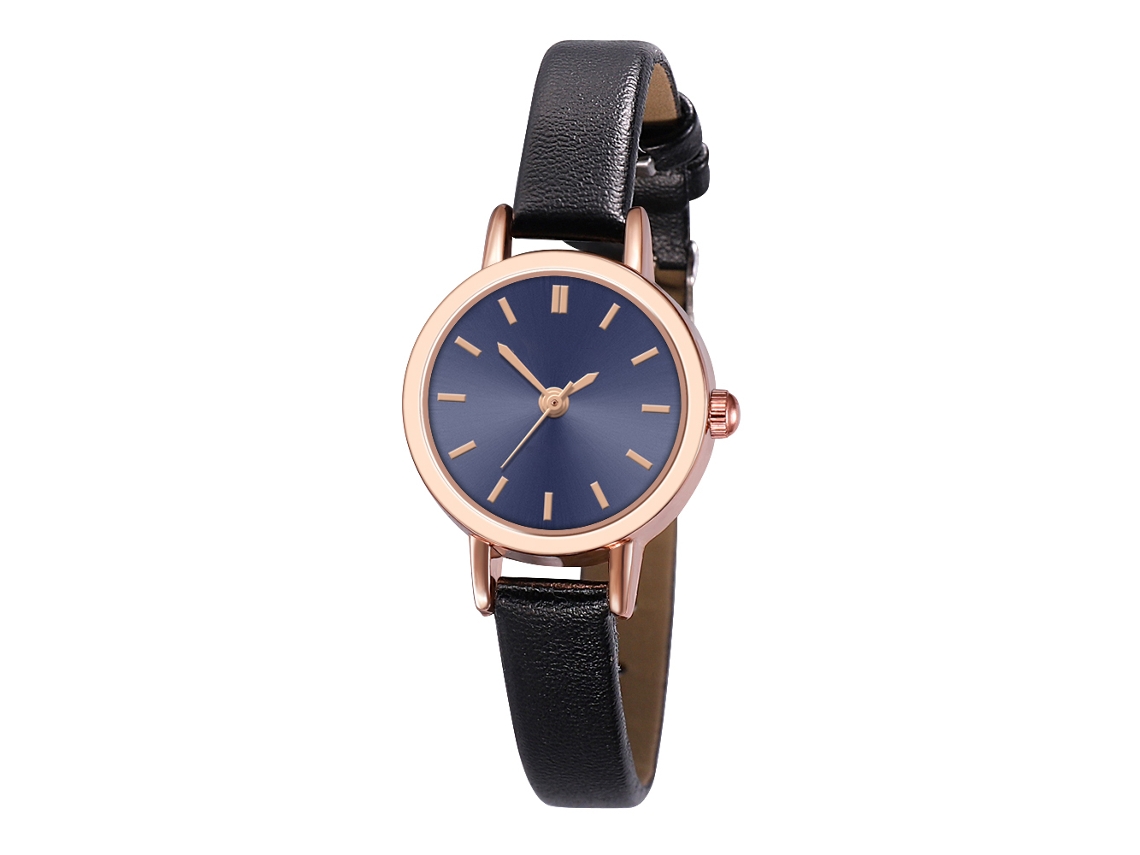 Relógio de Pulso de Quartzo para Casal Feminino e Masculino com Cinto Pu Azul Preto