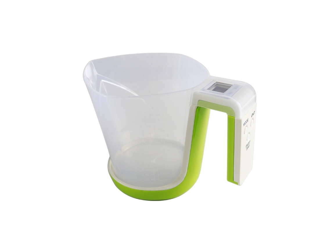 Balança Digital de Precisão com Copo Medidor Removível de 1000 Ml, 5 Kg X 1 G, Unidades em G/ml/xícara e Visor Lcd de 2,5x1,9 Cm AQUAFORGE