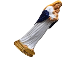 Estátua Decorativa Virgem Maria Resina Branca Design Delicado Fácil Limpar Adequada Qualquer Ambiente Diversas GOKOCO