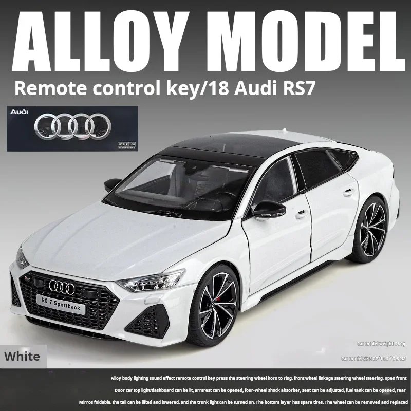 (branco) Miniatura De Carro Rs7 Sportback Em Escala 1:18, Feita Em Metal Fundido.