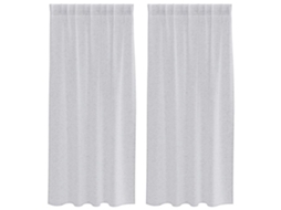 Conjunto 2 Cortina De Voile Vidaxl Cinzento-claro Poliéster (175 X 140 Cm)