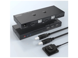 Adaptador Hdmi Kvm Switch Box 2 Portas Preto