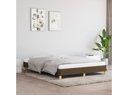 Vidaxl Estrutura De Cama Sem Colchão 140x190 Cm Tecido Castanho-escuro