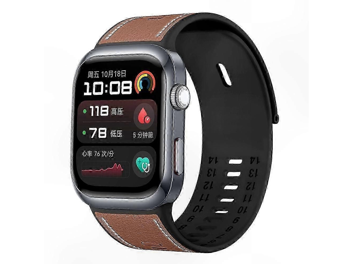 Pulseira Híbrida De Couro E Silicone Para Smartwatch Modelo D2