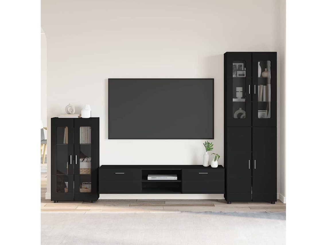 Vidaxl Conjunto De Móvel De Tv Florin 3 Unid. Preto
