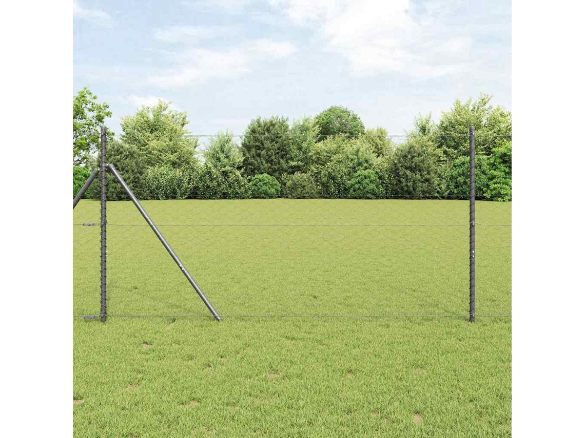 Vidaxl Fixação Para Cerca Hexagonal No Chão 25 X 1 M Cinzento Malha