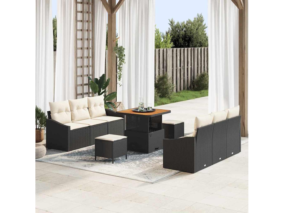 Vidaxl Conjunto De Sofá De Jardim 9 Unid. 8-número De Lugares