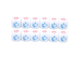 Conjunto de 12 Dados de Jogo Brancos 20mm Business