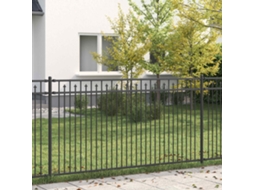 Vidaxl Cerca Com Espeto Baarlo 200 X 150 Cm Aço Revestido A Pó Preto