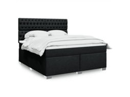 Vidaxl Cama Com Molas/colchão 180x200 Cm Tecido Preto