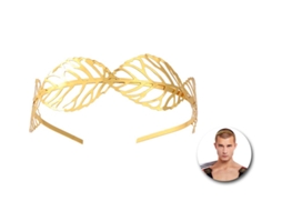 Tiara romana com folhas douradas