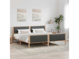 Vidaxl Estrutura Da Cama Castanho E Cinzento-escuro 200 X 200 Cm