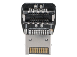 Adaptador Frontal Type E Para Placa Mãe Pc Usb3.1 10g Com Conversor De 90 Graus Luz Dourada