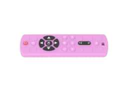 Primerox brinquedo Mordedor Forma Controle Remoto Tv Silicone Seguro Educativo Sensorial Bebê Rosa