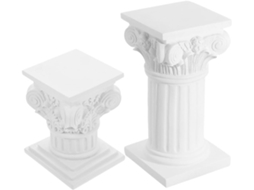 Conjunto 2 Suportes Coluna Resina Sintética Branca Bordas Arredondadas Decoração Elegante Casamentos Robusta GOKOCO