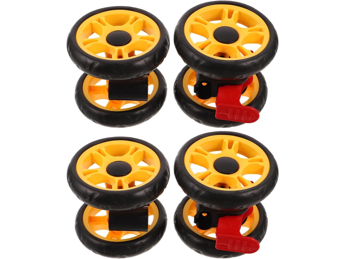 Peças Roda Giratória De Plástico Para Carrinho De Bebê Com Freno E Absorção De Impactos