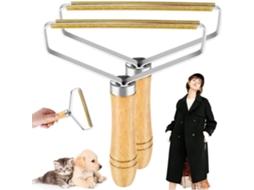 Removedor de fiapos, 2 peças portátil removedor de fiapos com alça de madeira manual anti escova de cabelo escova portátil removedor de fiapos PILPOIL