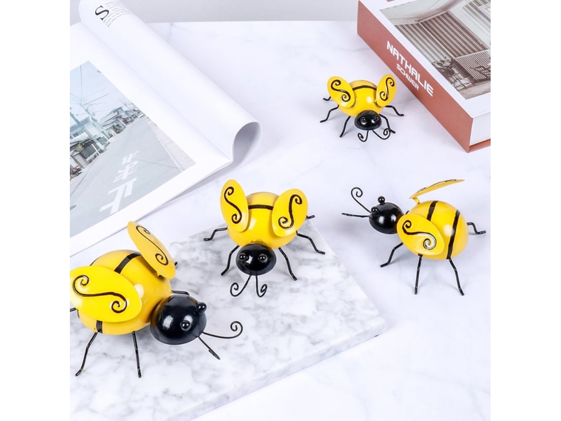 Eoocoo Abelhas De Ferro Fundido (decoração Simulada + Pacote Com 4 Unidades)