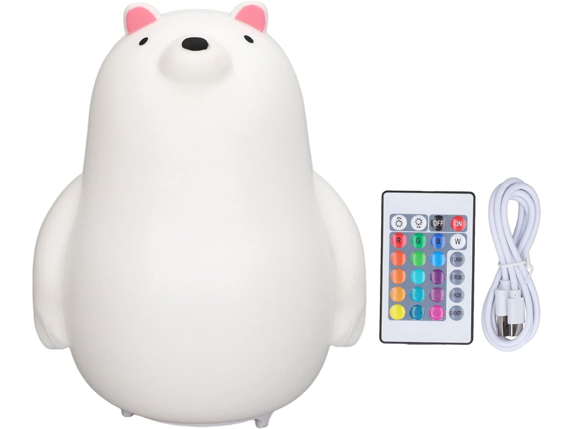 Luminária Noturna Led Em Formato De Urso Para Quarto Infantil, Com Os