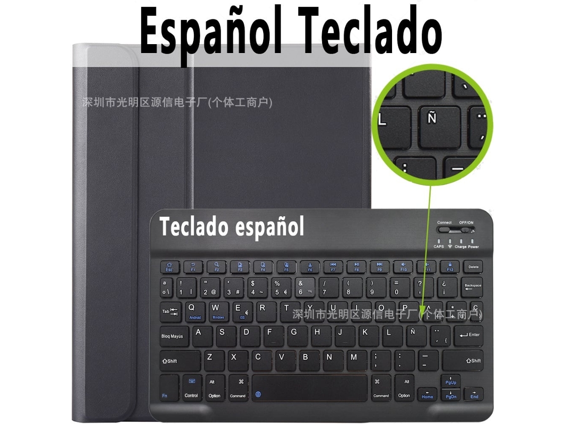 Capa Com Teclado Para Tablet Lurelia, Compatível Com Redmi Pad 2 2025 (espanhol, Azul, Teclado Bluetooth