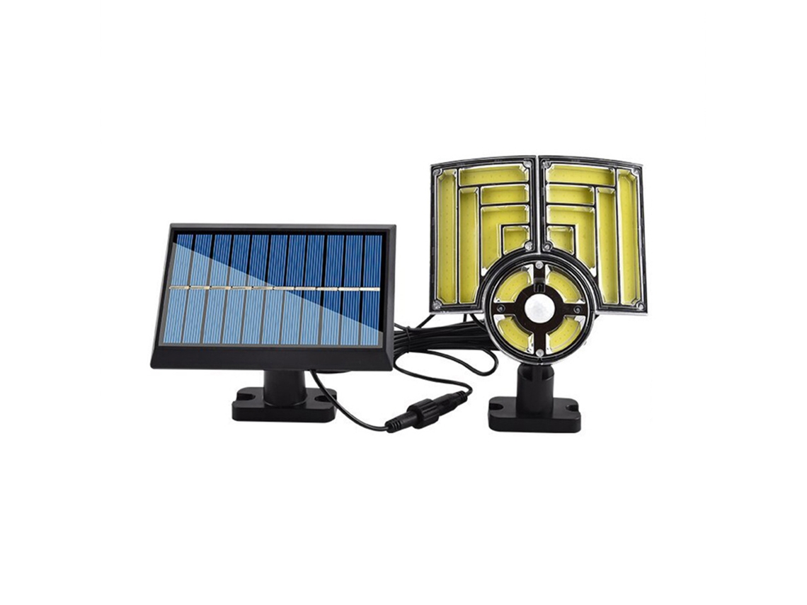 2026 luz Solar Exterior com Sensor de Movimento, Cabeça Dupla Giratória, Bateria 1200mah para Jardim, Garagem e Rua