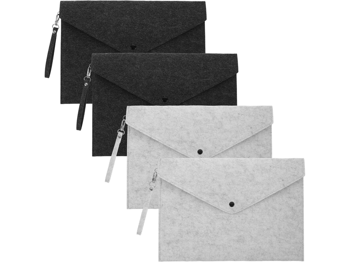 Pasta Organizadora Portátil De Feltro Com 4 Peças, Fecho De Pressão E Alça, Ideal Para Escritório E Gokoco