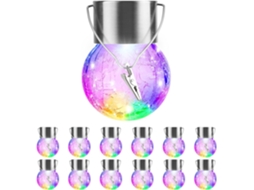 Conjunto de 12 luminárias solares decorativas, globulares, impermeáveis AQUAFORGE