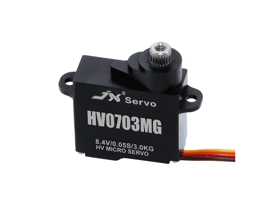 Servo Rc Micro Coreless Jx Pdi hv0703mg 7.1g com Engrenagens Metálicas e Carcaça Totalmente em Alumínio para Automóveis e Veículos Rc Preto MDUG