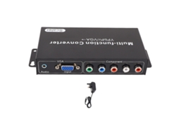 Adaptador Convertidor de Vídeo Y Audio Ypbpr Vga a Hdmi 1080p Con Enchufe Británico para Tv Y Proyector