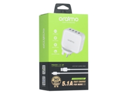 Cargador Oraimo Powercube Uk De 4 Puertos De Alta Velocidad Kit