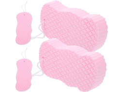 Conjunto de 4 esponjas de banho dupla para bebês e homens, esponjas sólidas.