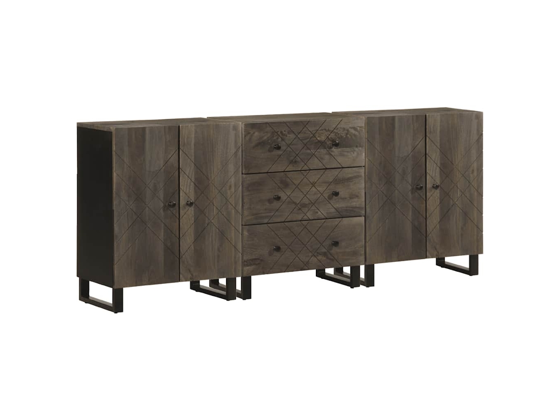 Sideboard, Sideboards Vidaxl Preto Madeira De Mangueira