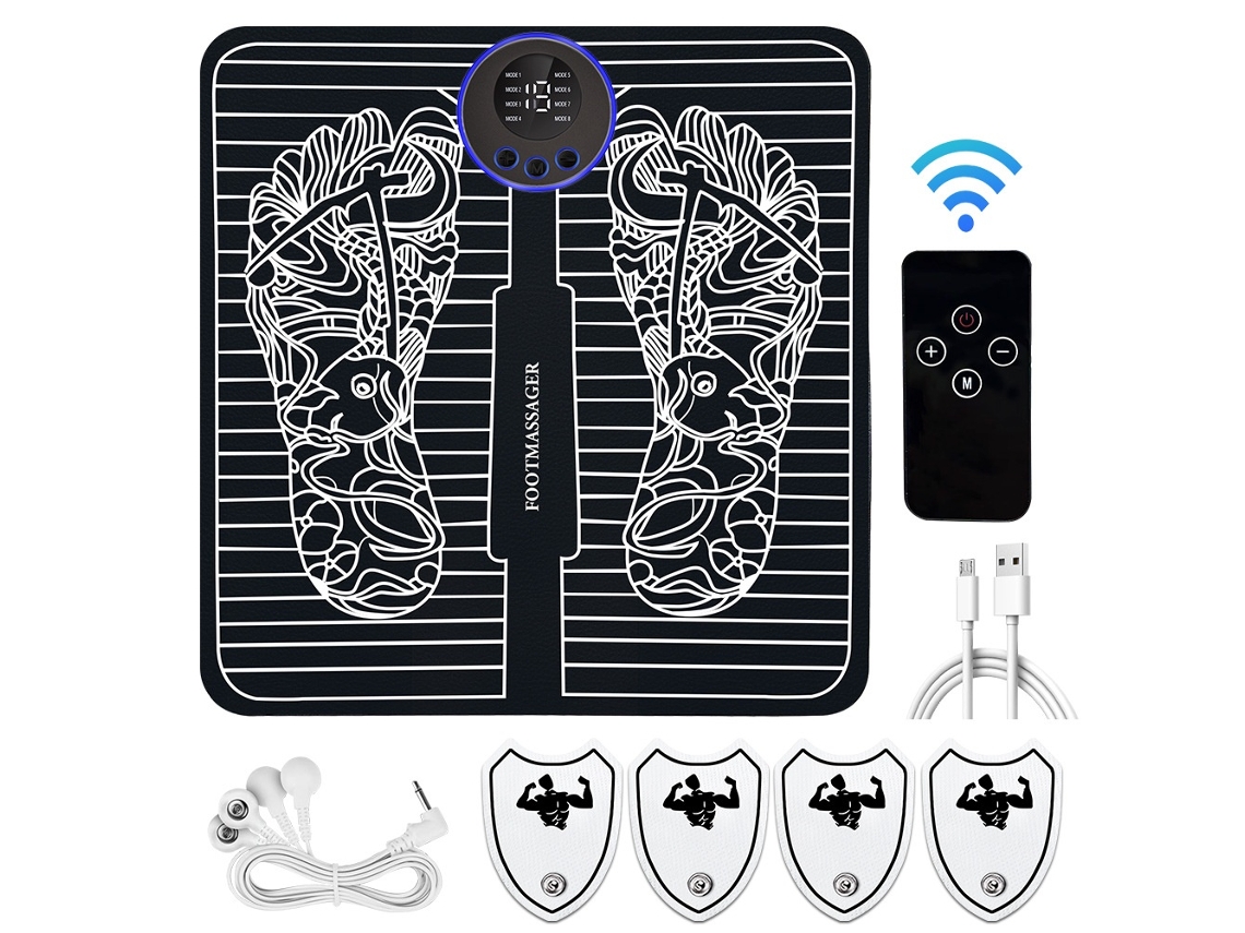 Massageador De Pés Ems Com Microcorrente E Modos Ajustáveis, 8 Modos, 19 Níveis Elysve