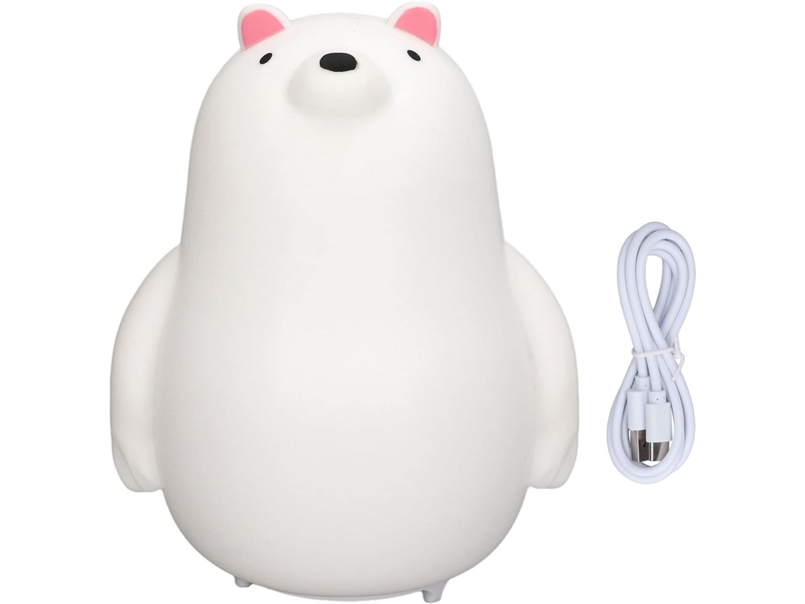 Luminária Noturna Urso De 7 Cores Com Carregamento Usb Led Silicone O