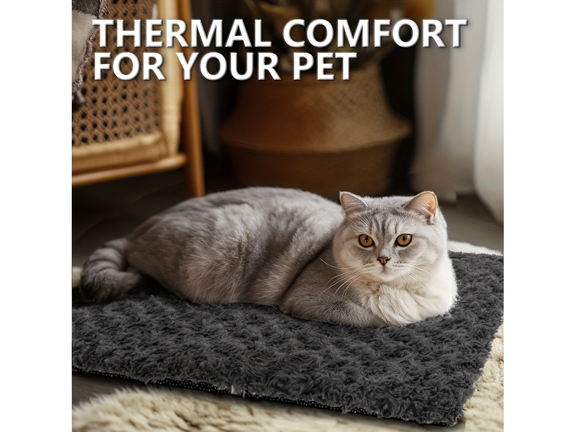 Almofada Térmica para Gatos e Cama Cães, Tamanho M , Base Antiderrapante, com Capa Removível, Fácil de Limpar, Ergonômico STELASPLEN (60 X 45 Cm)