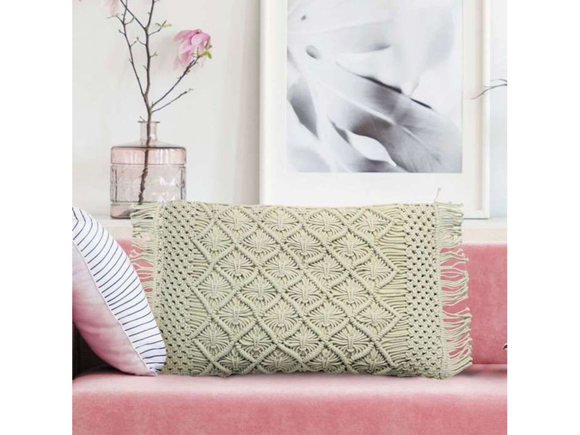Almofada - A Fábrica De Decoração - Macramê - 40x60 Cm - Algodão Trançado Natural - Removível