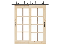 Vidaxl Kit De Ferragens Para Porta Deslizante 200 Cm Aço Preto