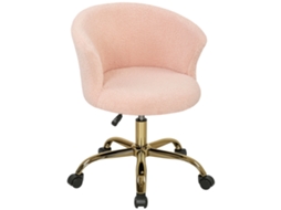 Cadeira De Escritório, Cadeira De Escritório Ergonómica Ajustável En Hauteur, Siège Giratoria, Piètement En Acier, Rose