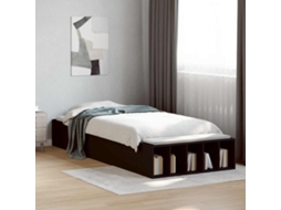 Vidaxl Estrutura De Cama 75x190 Cm Derivados De Madeira Preto