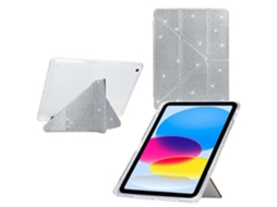 Capa inteligente de couro acrílico transparente Webake para tablet com glitter e dobra em Y