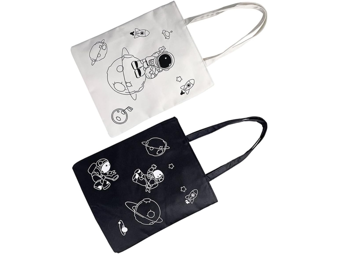Conjunto De 2 Bolsas De Lona Para Mulheres E Meninas, Criativas E Versáteis, Leves E Resistentes.