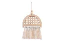 Decoração de Parede Macramê de Bambú Mini Linjou, para Apartamento e Quarto
