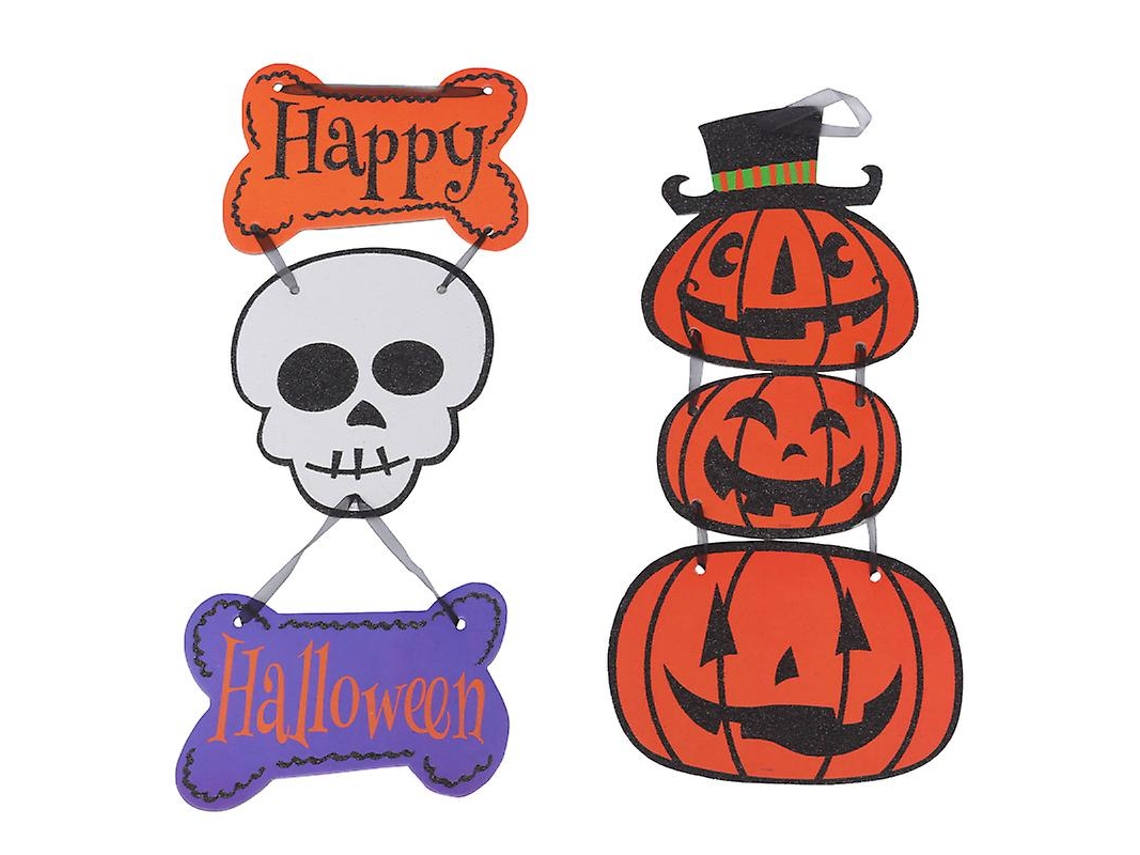 2 Peças de Placa Suspensa para Decorações de Halloween ALLINLESS