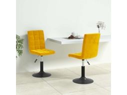 Vidaxl Cadeiras De Jantar Giratórias 2 Pcs Veludo Amarelo Mostarda