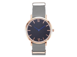 Relógio de Pulso Masculino de Quartzo com Pulseira de Náilon Numerais Romanos Cinza