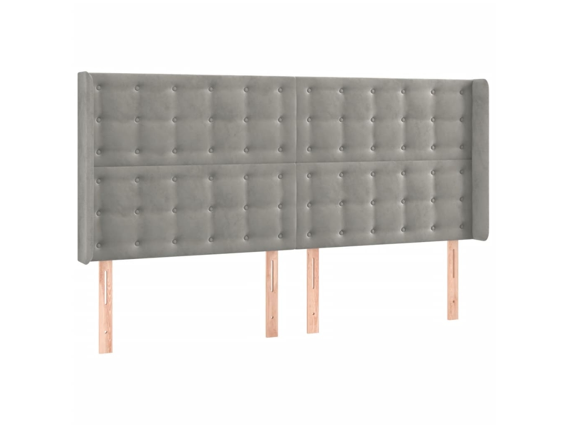 Headboard, Headboards Vidaxl Cinzeto Veludo (183 X 16 X 118/128 Cm)